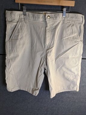 Carhartt Men's Light Tan Flat-Front Casual Work Shorts